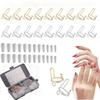 Reusable Fingertip Nail Rings with Clear Nail Tips Phalanx Ring Nail Rings for French Fake Nails
