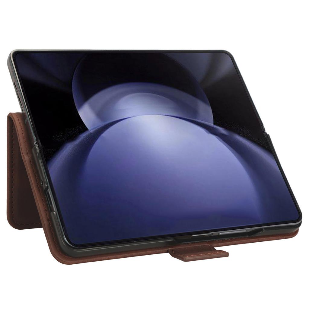 For Samsung Galaxy Z Fold6 5G Stand Case with Pencil Slot Anti-Scratch Leather Phone Cover