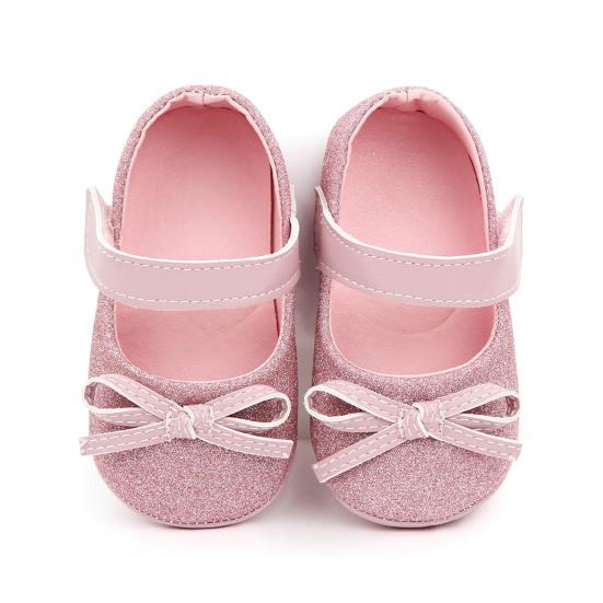 1 пара детской обуви, противоскользящие туфли из искусственной кожи с бантом для новорожденных девочек
