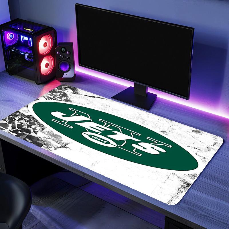Коврик для мыши с логотипом New York Jets - Нескользящая резиновая основа, Гладкая поверхность для работы, игр, офиса и дома, Настольный коврик для мыши