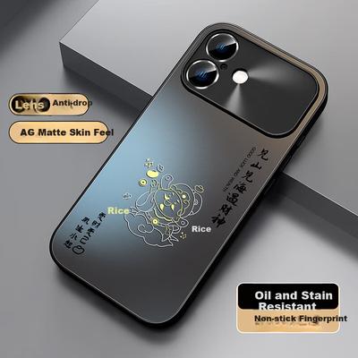 Чехол XP для iPhone 17, Полная защита объектива, Ударопрочный для iPhone 17, Отвод тепла, Матовый, Защита от отпечатков пальцев, - Графитовый серый, Добро пожаловать Бог Богатства