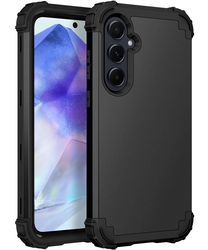 3 в 1 Прочный Ударопрочный Чехол-Броня Для Samsung Galaxy A13 A04S A14 A54 A15 A35 A55 5G Силиконовая Подкладка Пластиковая Крышка Телефона