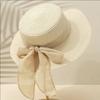 Соломенная шляпа-канотье с лентой-бабочкой, детская, для путешествий, солнцезащитный козырек, модная, с большими полями, шляпа против ультрафиолета