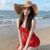 Bright summer 1011 new swimsuit women's summer white seaside vacation small red dress dress one-piece swimsuit