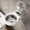 Hearing Time Suction Cup Ashtray Storage Rack Bathroom Wall-Mounted Ashtray No Drilling Stainless Steel Removable Washable White