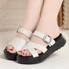 5cm All Match Comfortable Genuine Leather Slippers Flat Platform Shoes Summer 2025 Thick Bottom Slides for Office Beach Mom