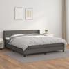 3130677 vidaXL Divan Bed with Mattress Grey 180x200 Cm Faux Leather