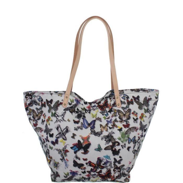 Sac Cabas - Christian Lacroix - ref_twc36763 - Blanc - Toile - Porté épaule