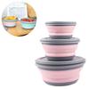 3Pcs Folding Camping Bowl Set Portable Silicone Kitchen Containers for Travel Outdoor Camping