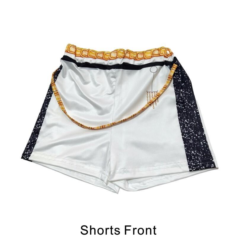 Руми Демон Черный Белый Косплей Костюм Хэллоуин Сцена Девушка K-Pop Группа Идол Жилет Пальто Шорты 3 предмета Униформа Наряд