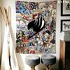 FAIRY TAIL Wall Tapestry Aesthetic Wall Hanging Printed Fabric Blanket Decorative Tapestries for Bedroom Living Room Home Decor