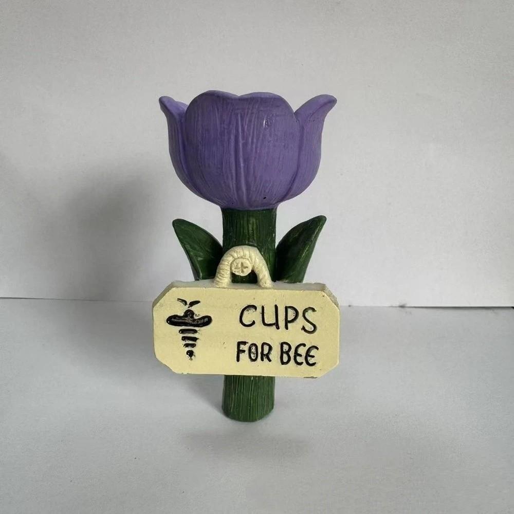 Flower Shape Insect Drinking Cup Colorful Garden Decoration Bee Butterfly Water Dispenser Patio