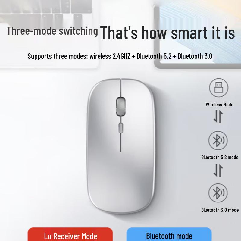 Беспроводная Bluetooth-мышь Shuohuan с перезаряжаемой батареей, бесшумная