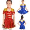 Костюм для девочек, платье с короткими рукавами для выступлений, барабан, мажоретка, карнавальный костюм на Хэллоуин, цирк, нарядное платье
