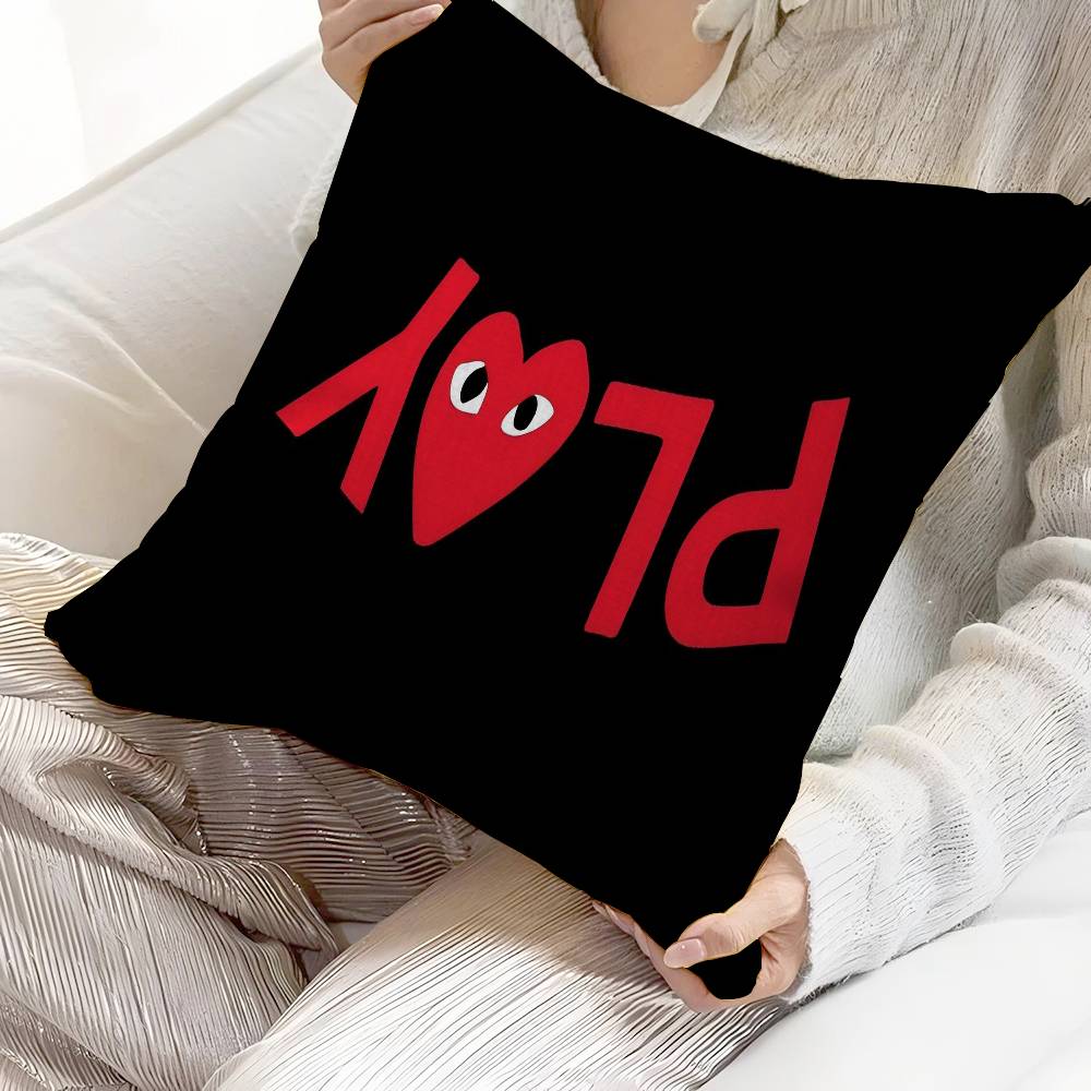 C-Comme Des G-Garcons Logo Decorative Room Aesthetics Pillow Case Home Decor Bedroom Sofa Bed Couch Pillow Cover 45X45