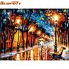 Walking Rain DIY Painting By Numbers Abstract Modern Handpainted Oil Painting On Canvas Home Wall Decor For Living Room
