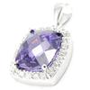[I3973] - Silver Pendant 'Celestina' Amethyst Silver White (rhodium-plated) - 14x16 Mm
