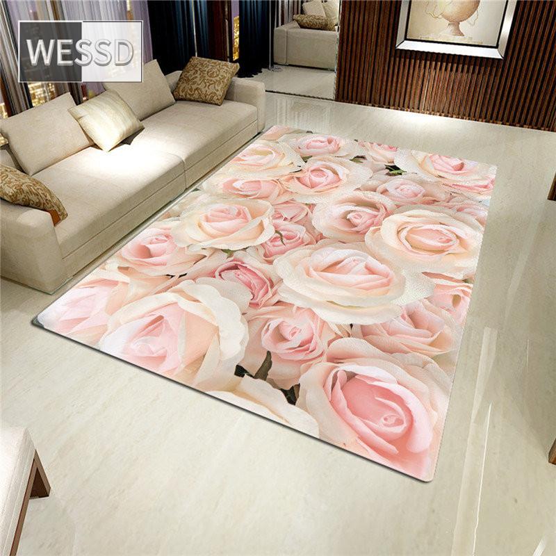 Ковер с розой, 3D коврик для гостиной, ковер с цветком, противоскользящий впитывающий коврик для ванной комнаты, кухонный коврик, домашний декор, коврик на заказ, большой ковер