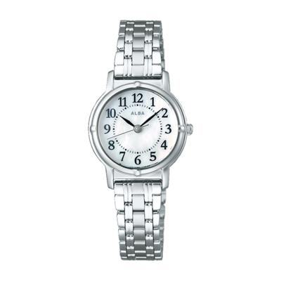 Seiko Alba Кварцевые Нержавеющая сталь Водонепроницаемые для ежедневного использования Аналоговые Женские часы, Сталь, (5 АТМ), (АЕГК426 (Циферблат Белый, Корпус Серебристый))
