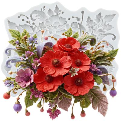 Силиконовые формы в стиле барокко Рельефные цветы Форма для мастики Инструменты для украшения торта Топпер для кекса Конфета Шоколад Паста для лепки