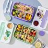 1300ML Cartoon Compartment Bento Box Student Children Fruit Vegetable Lunch Box Microwave Heating Sealed Thermal Food Container