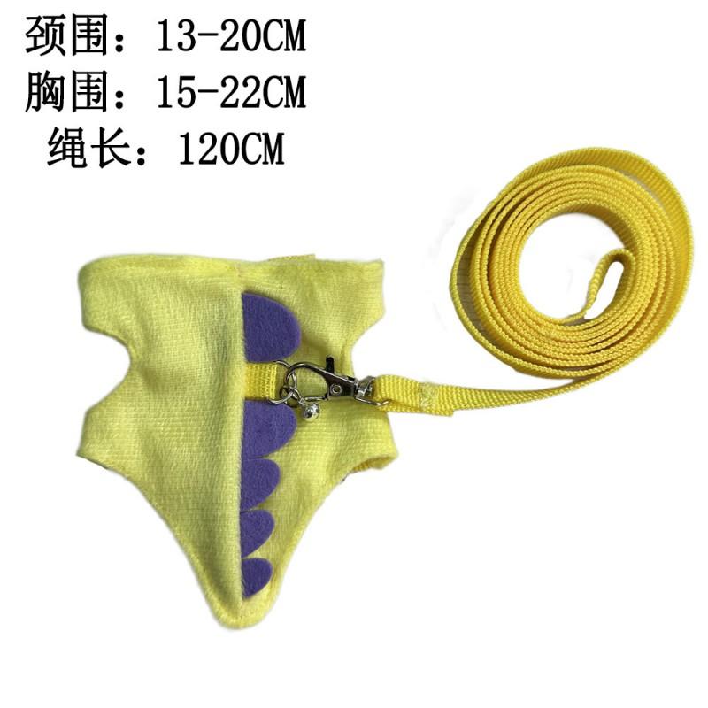 Adjustable Harness Vest Leash Ferrets Small Pets Dinosaur Design With Bell Outdoor Walking Rope