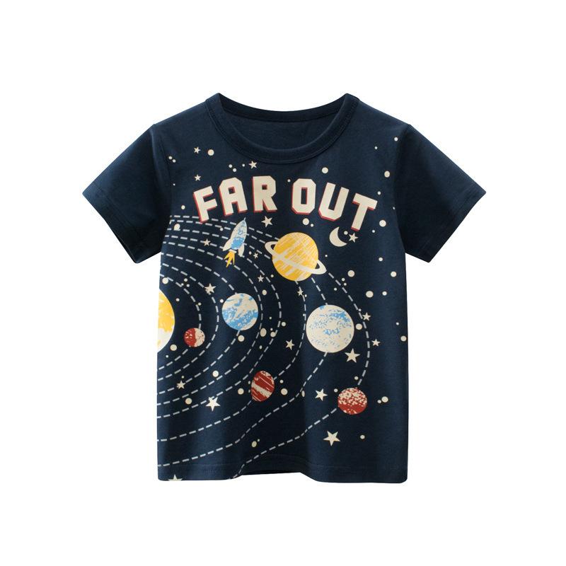 Boys Summer Short Sleeve T Shirt for Toddlers and Kids Cotton Top