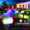 Солнечные прожекторы с изменяемым цветом RGB, 7 режимов, наружное ландшафтное освещение, украшение для сада, бассейна, дорожки, набор из 4 штук, установка