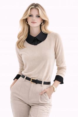 Lace BLOUSE IV Women' Openwork Black Elegant Evening Fashionable UNI