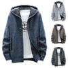 Men's Fall And Winter Casual Sweater Jacket Warm Knit Sweater Hooded Hoodie