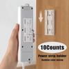 10pcs White Self Adhesive Power Strip Holder Desk Cable Organizer No Drilling Desktop Socket Fixer for Home Office