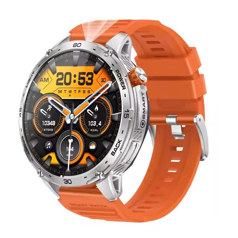 K69 Смарт-часы 1,75-дюймовый Amoled экран светодиодный фонарик для мужчин Bluetooth звонок спортивный фитнес-трекер монитор здоровья умные часы