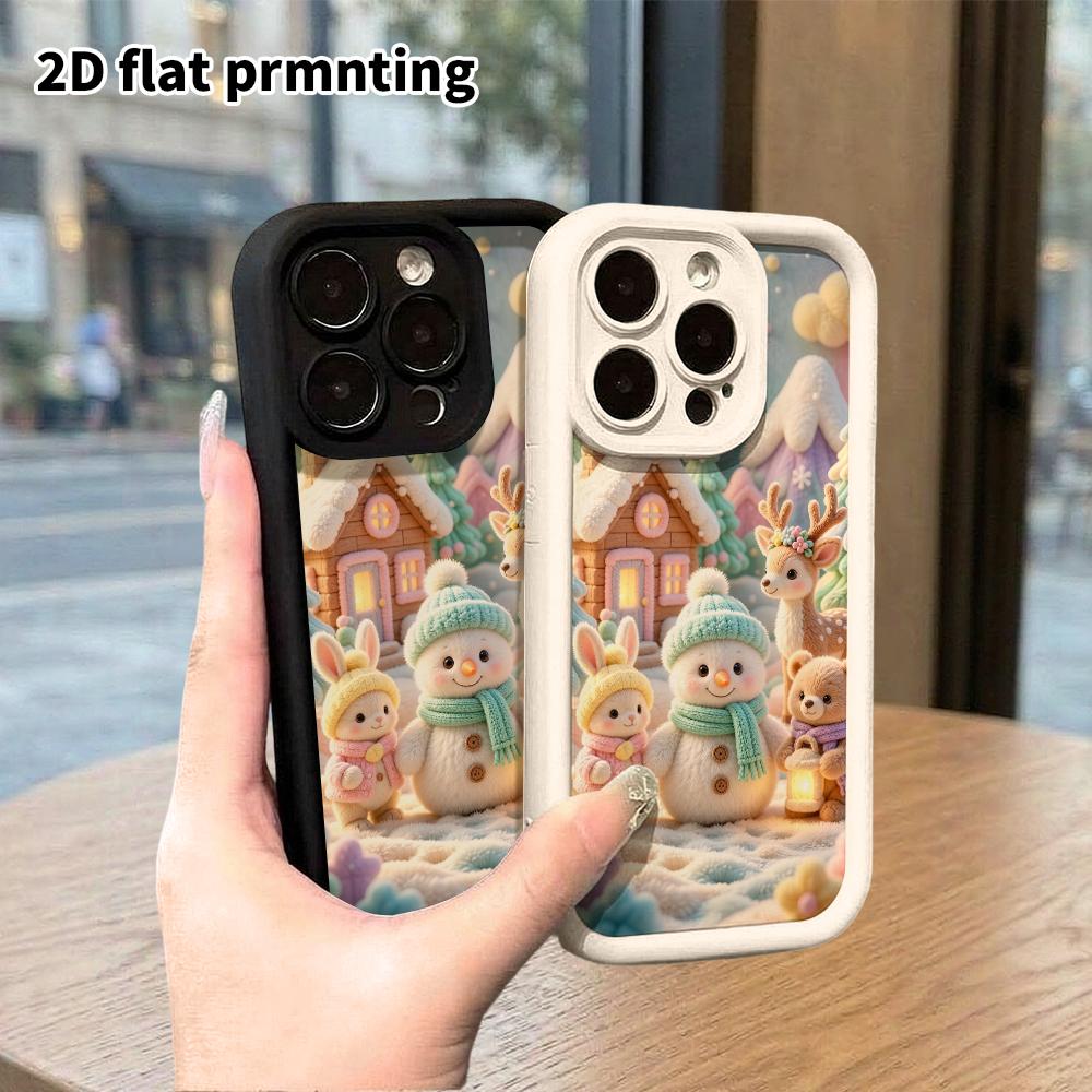 Phone case: 2D flat, suitable for iPhone 18 17 16 15 14 13 12 Pro, snow mountains and forests, perfect Christmas and Halloween holiday gift