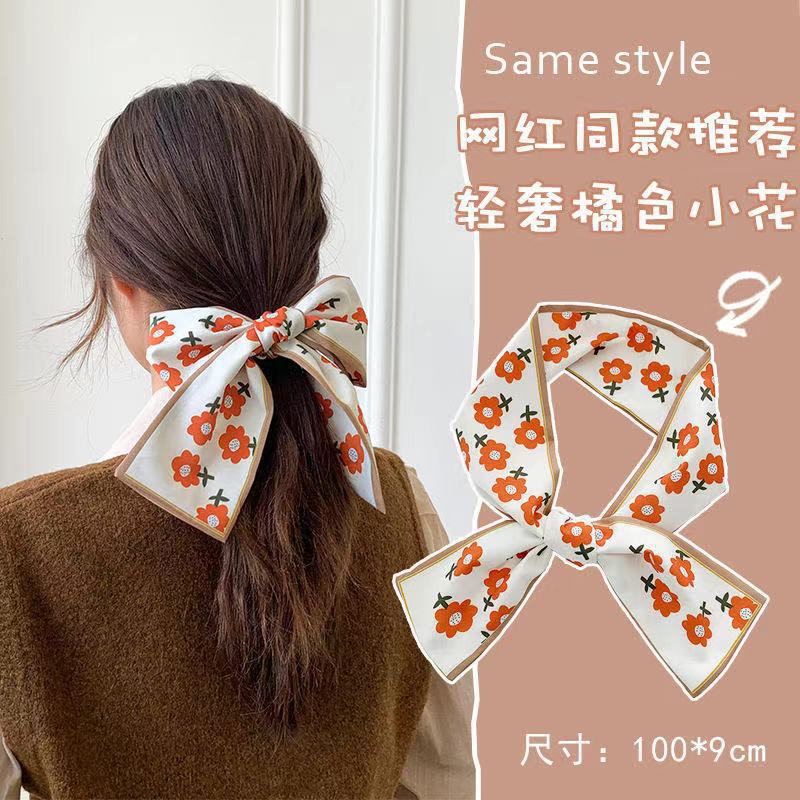 Шелковый шарф Qiandongge, повязка на голову в стиле ретро, завязанный хвост, бант, лента, повязка на голову, повязка на голову Mori Series