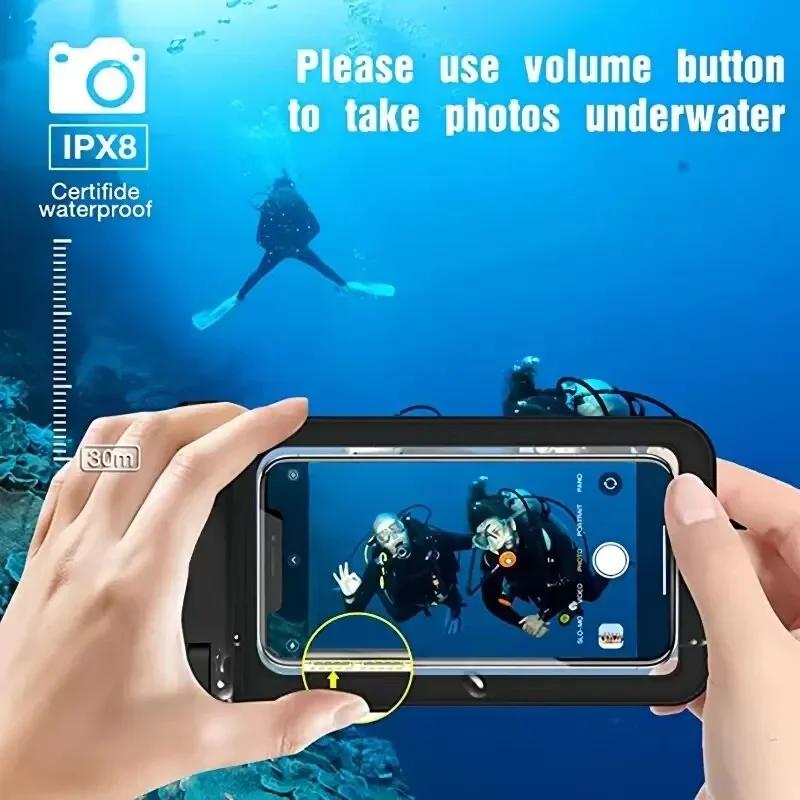 Floating Waterproof Swimming Bag Phone Case & Strap For iPhone 11 12 13 14 15 Pro Max Samsung S23 S22 Xiaomi Huawei Cover