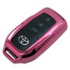 YOURS TPU Smart Key Case for Toyota Cars [Pink] Key Cover Plated Style Crown