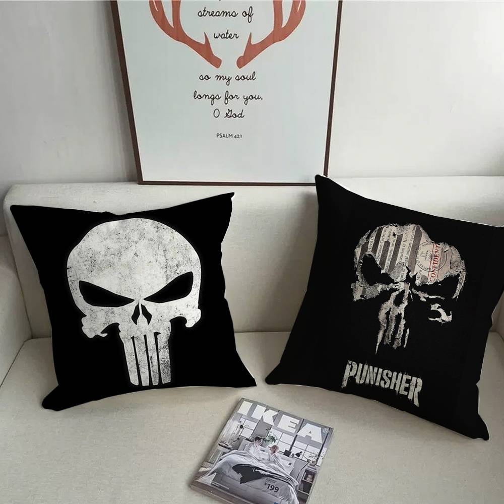 Наволочка с логотипом P-Punisher Плюшевая ткань Мягкая наволочка Двусторонняя печать Чехол для подушки Домашние подарки
