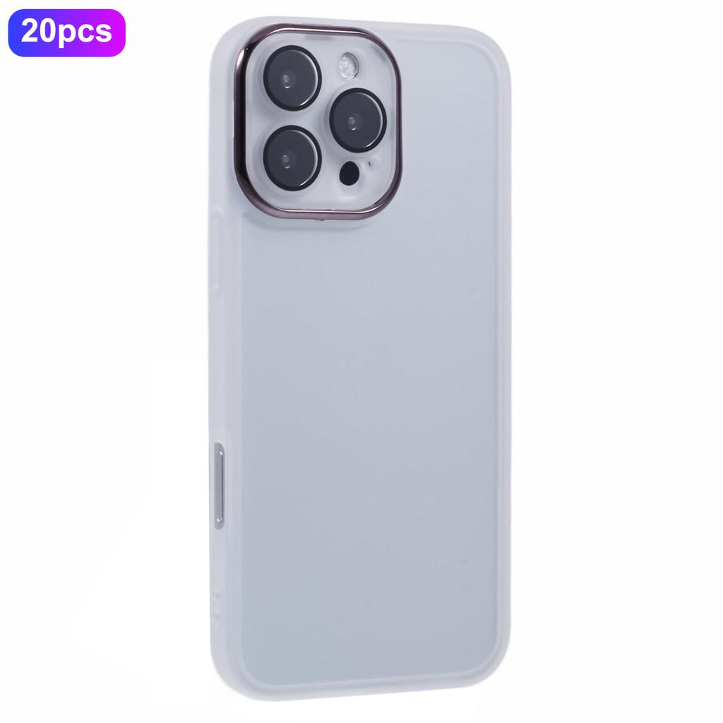 Bulk Purchasing 20Pcs For iPhone 16 Pro Case Electroplated Camera Frame TPU Phone Cover Precise Cutouts
