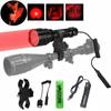 C8 LED Flashlight White/Green/Red Tactical Hunting Rifle Lantern+Pressure Switch+Rail Scope Mount+18650+USB Charger