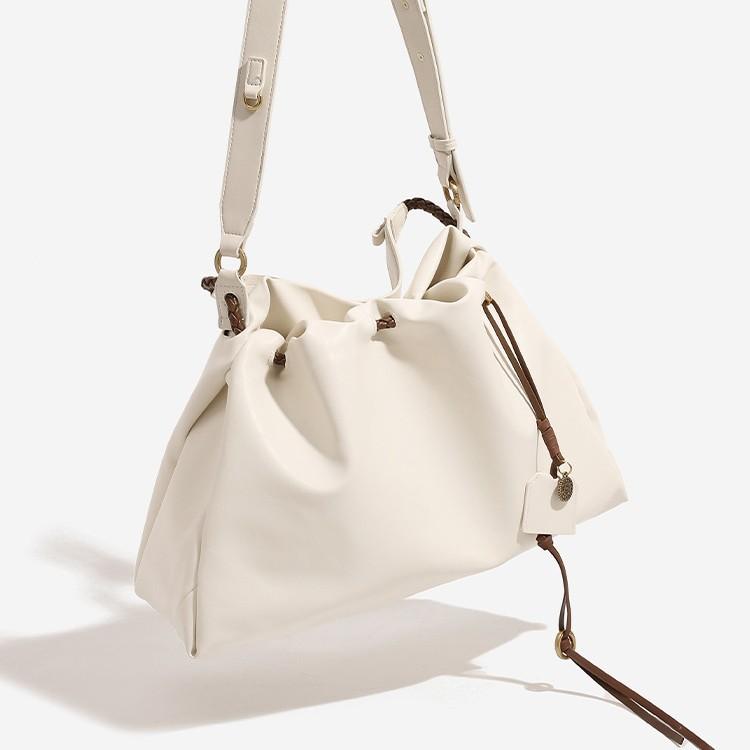Celebrity-style drawstring tote bag, shoulder handbag, trash bag, women's crossbody large-capacity commuter hobo bag