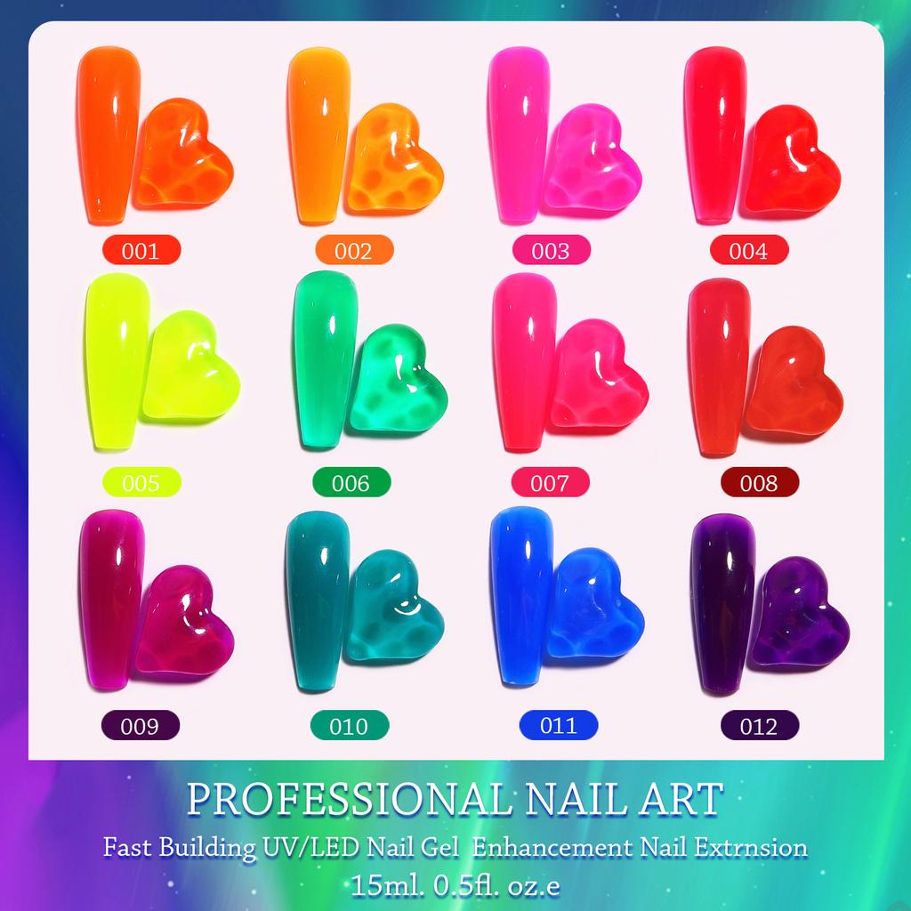 Nail Art Crystal Fluorescent Extension Glue Безбумажный лоток Безболезненное наращивание ногтей Инструмент для фототерапии Флуоресцентный гель для ногтей