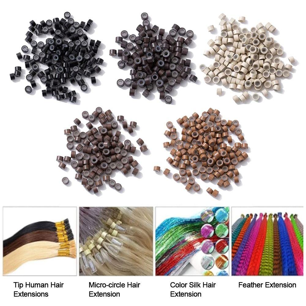 500pcs Silicone Nano Ring Micro Beads 5 Colors Micro Hair Extensions Rings  Dreadlock