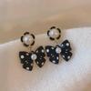 2023 Dongdaemun Polka Dot Bow Earrings: Autumn/Winter Korean Luxury