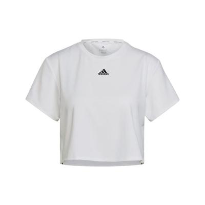 Pure Color Logo Sports Fitness Short Sleeve T-shirt Women Tops White HG5076