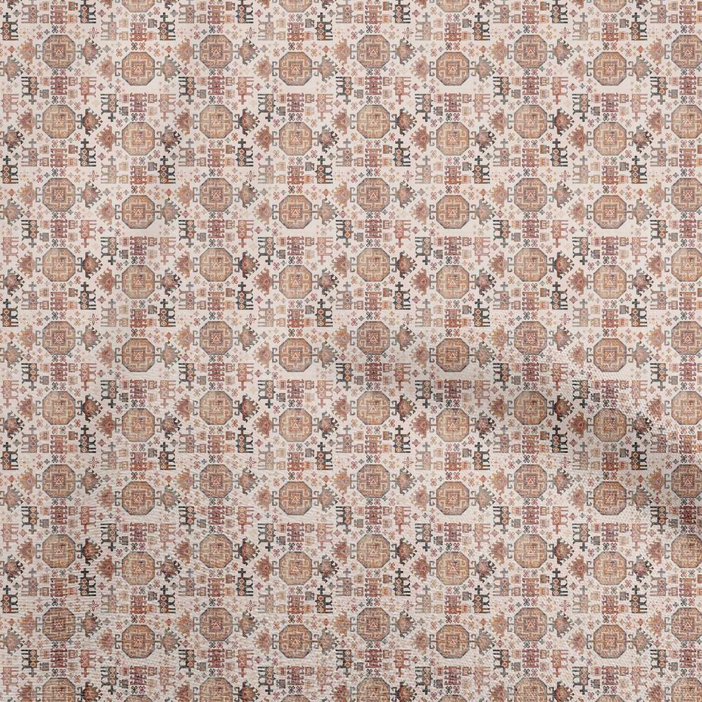 oneOone Cotton Flex Gray Fabric Asian Kilim Diy Clothing Quilting Fabric Print Fabric By Yard 40 Inch