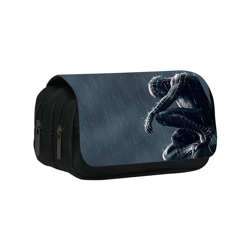 New Spider-Man Double Pencil Case, Student Stationery Storage Bag, Large-Capacity Stationery Bag.