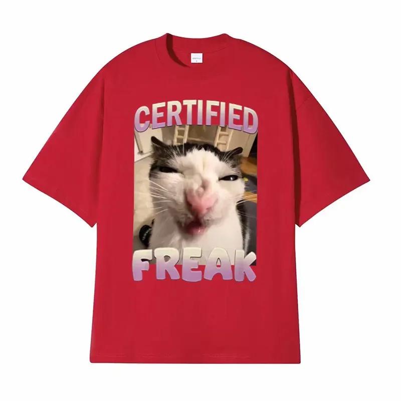 Certified funny cat meme Tshirt with humorous cat expressionsUnisexs summer fashion oversized Tshirt
