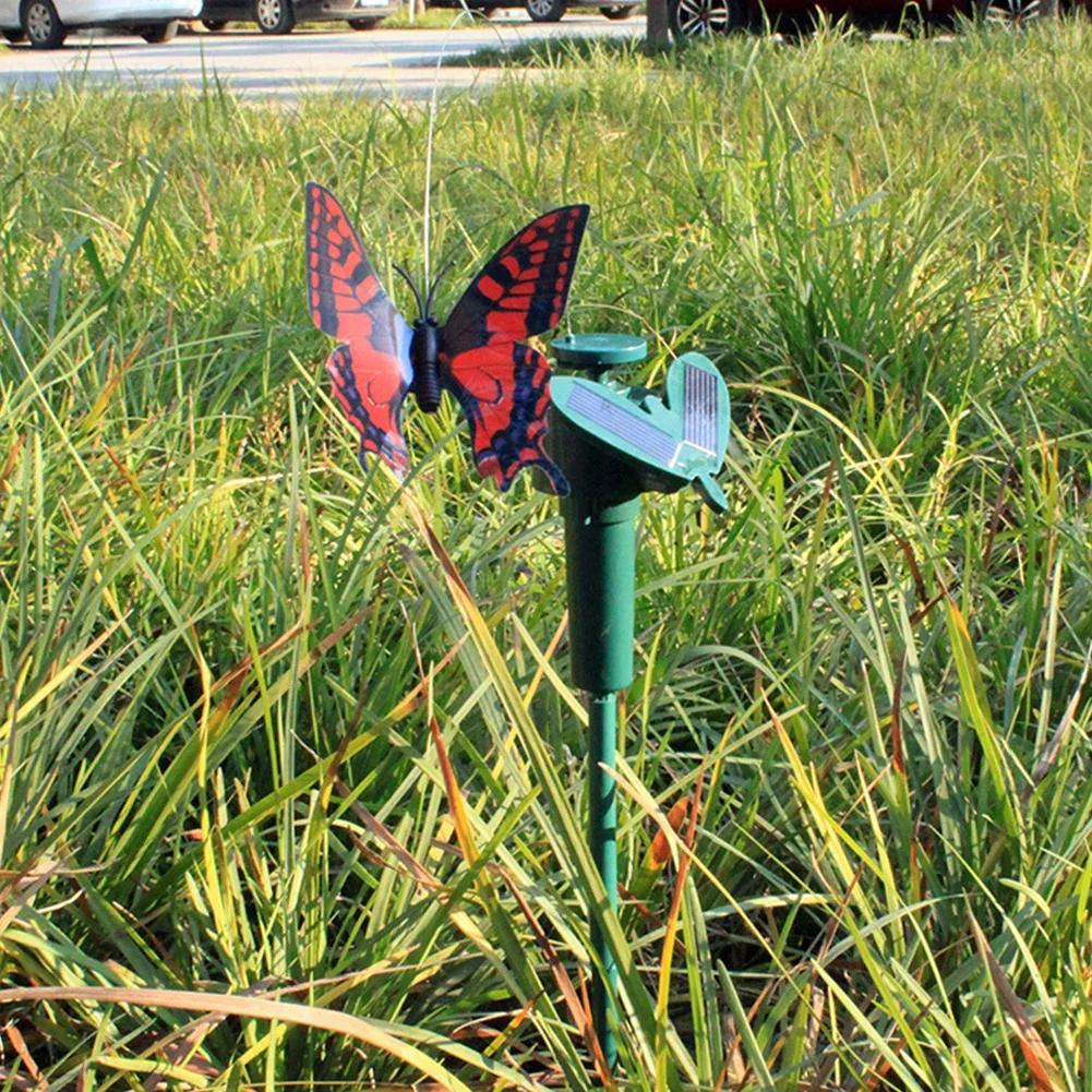 1/2/3PCS Solar Powered Flying Butterflies Auto Flying Bird Garden Dancing Fluttering Butterfly Hummingbird Yard Home Decor