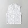 Прозрачный милый цветочный топ-топ без рукавов с кружевом, прозрачный кружевной жилет для женщин
