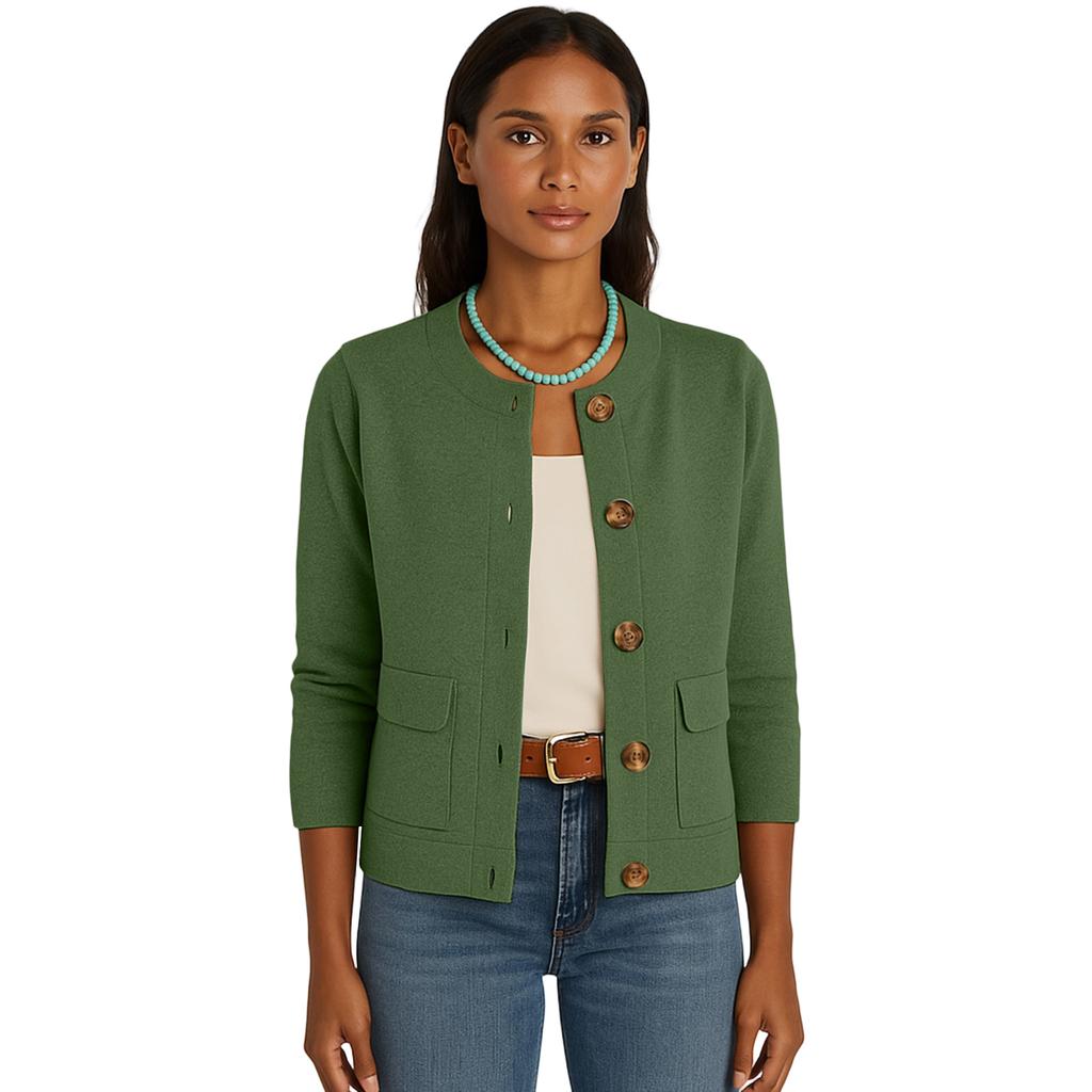 Женская модная однотонная куртка с воротником, длинными рукавами, пуговицами и карманом